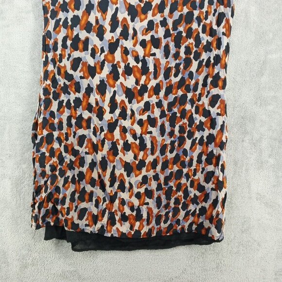 SIMONE D. Short Tank Dress Size M 100% Viscose Multicolor Print w/ Black Lining - Picture 12 of 14